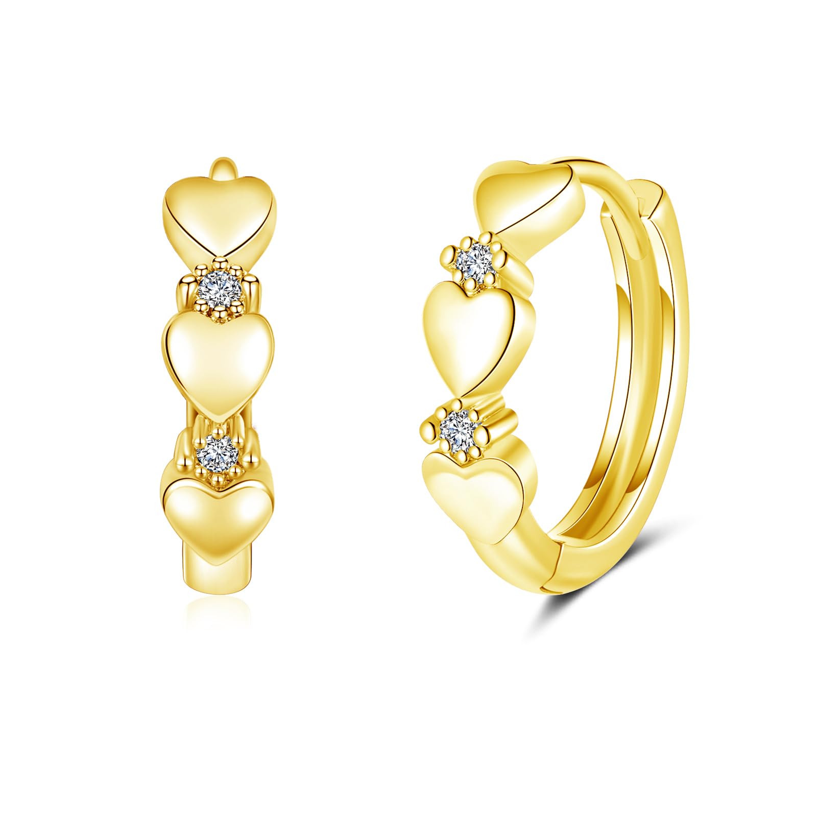 Deyanse Creolen Silber 925 Damen, Sterling Silber Unendlichkeit Herz Stern Ohrringe, Klein Kreolen Mit Zirkonia, Schlafen Knorpel, Hypoallergen Ohrschmuck Mit Geschenkbox