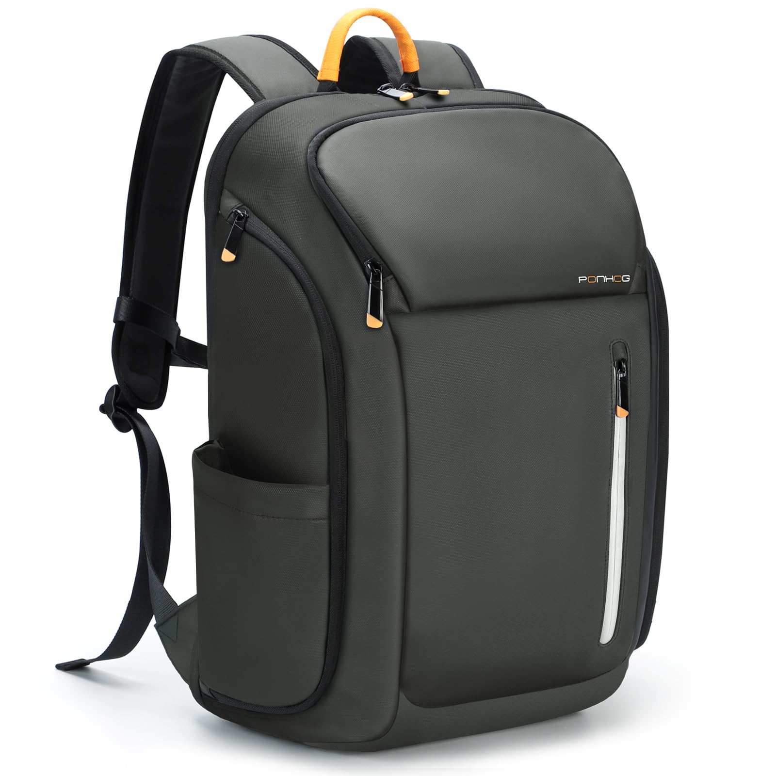 Ponhog Rucksack Herren, Groß Laptop Rucksack 17 Zoll, Reiserucksack mit Anti Diebstahl Computerfach, Laptoptasche für Reise Business Arbeit Weekender, Grau