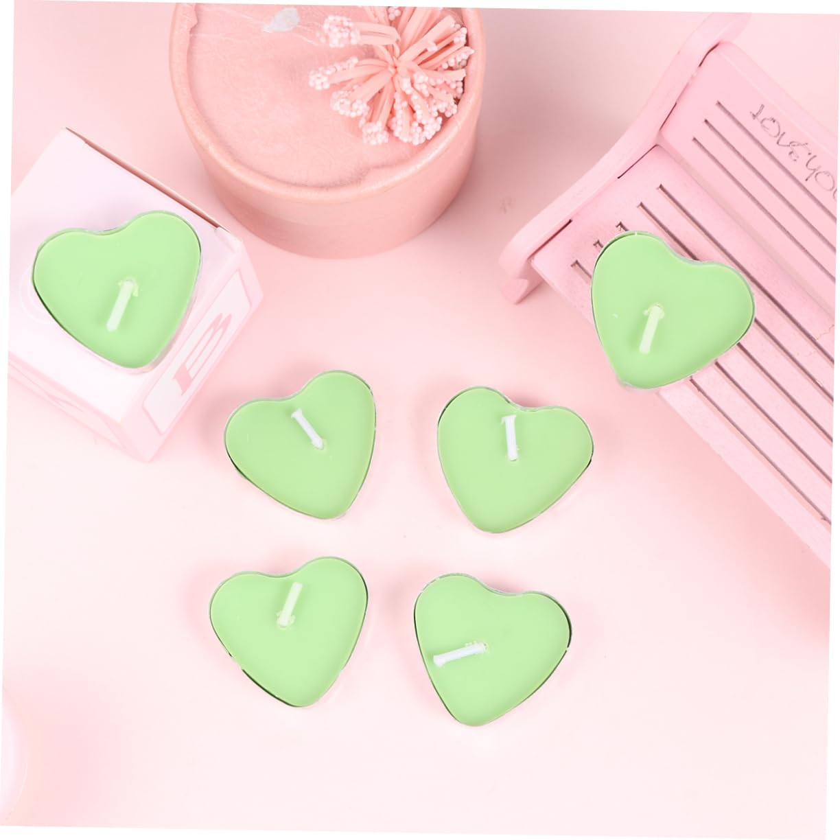 SHOWERORO 100 Velas Flotantes sin con Forma de Corazón Románticas Velas Perfumadas para Mujeres Velas sin Humo para Fiestas