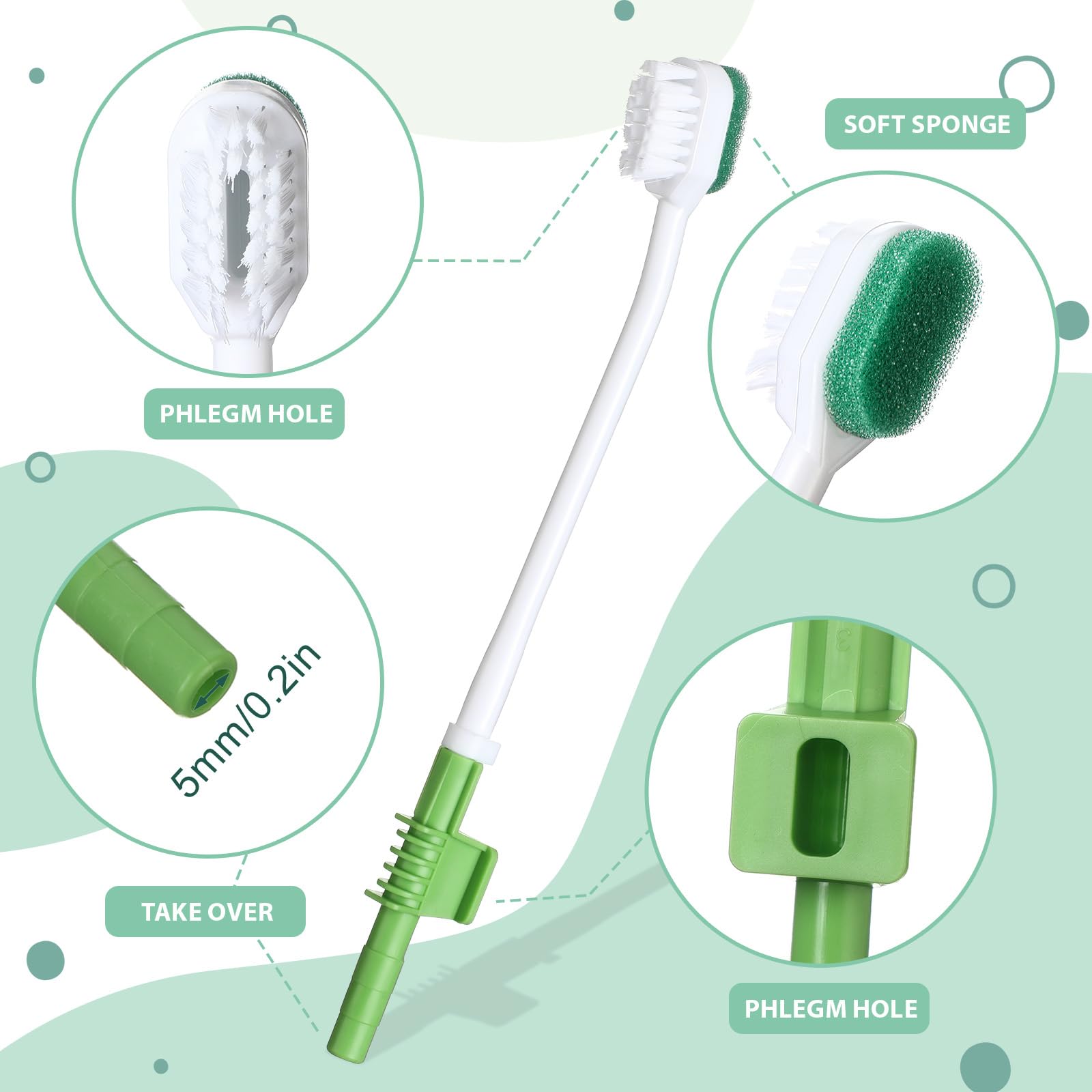 Didaey 10 tamponi a ventosa per la cura dello spazzolino da denti monouso tamponi orali tamponi per spazzolino da denti per macchina di aspirazione spugna confezionati singolarmente per anziani adulti
