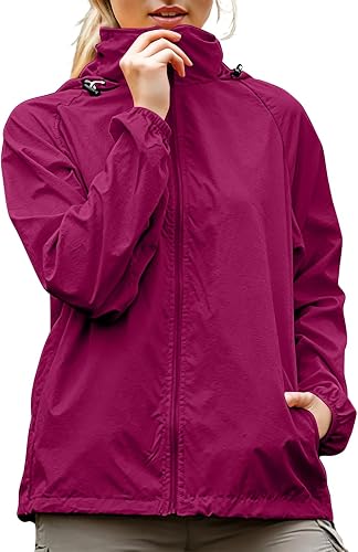 Rain Jacket Women Waterproof Lightweight Jackets 2026 Thin H