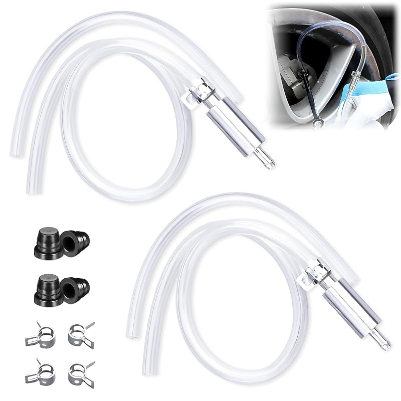 Kit com 2 Mangueiras para Sangria de Freios hepanio com Válvula de Retenção, Tubo Flexível e Conexão Rápida