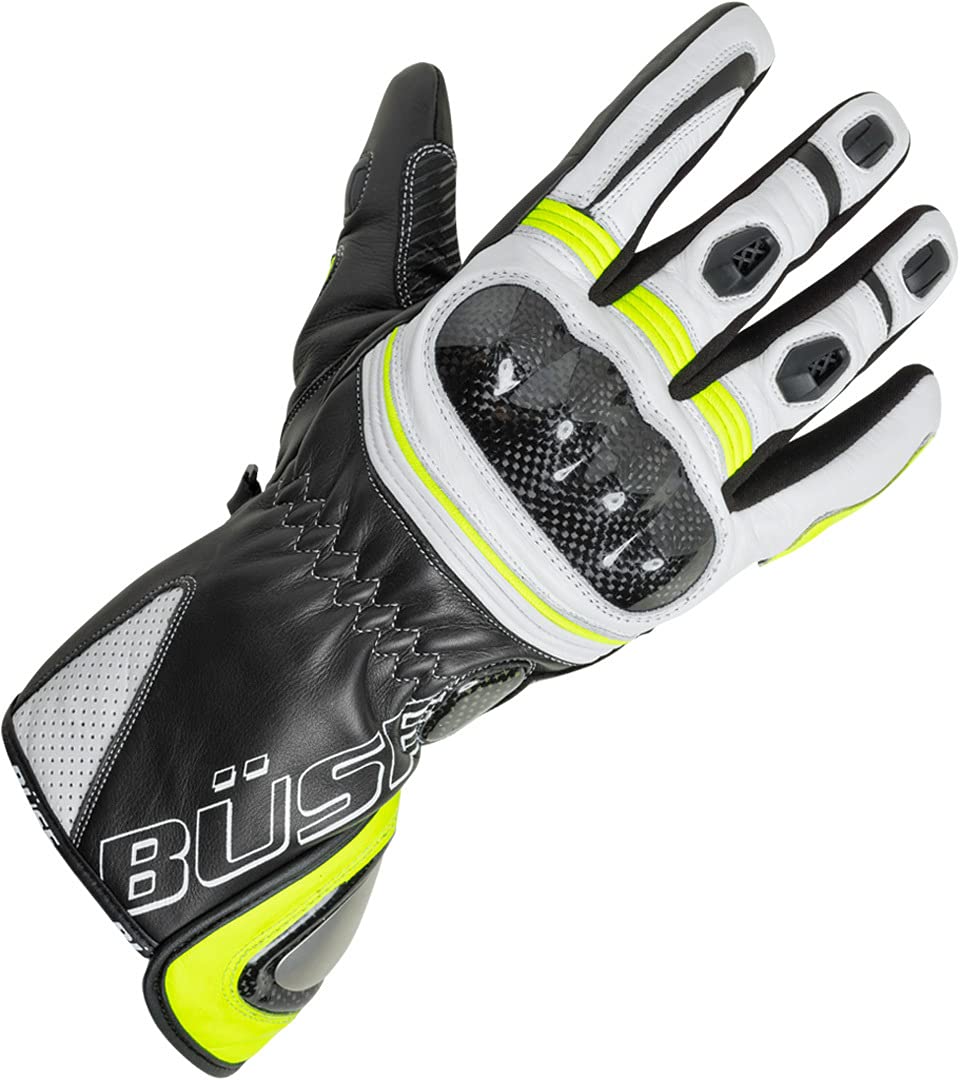 Büse Misano Damen Handschuhe (Black/White/Fluo Yellow,8) Auto & Motorrad