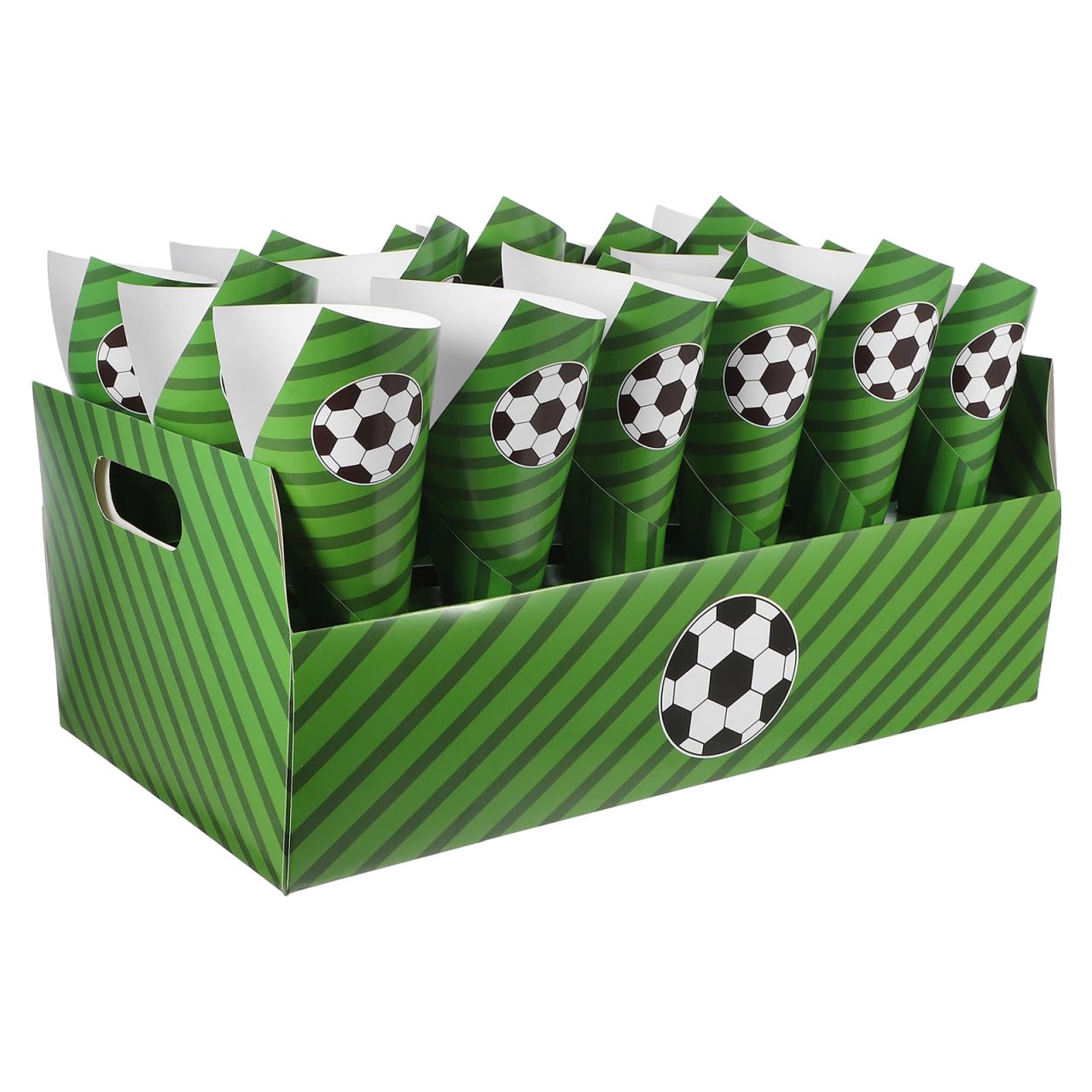 30Pcs Sports Theme Paper Cones Popcorn Holders Snack Treat Cones for Party Serving Birthday Movie Events