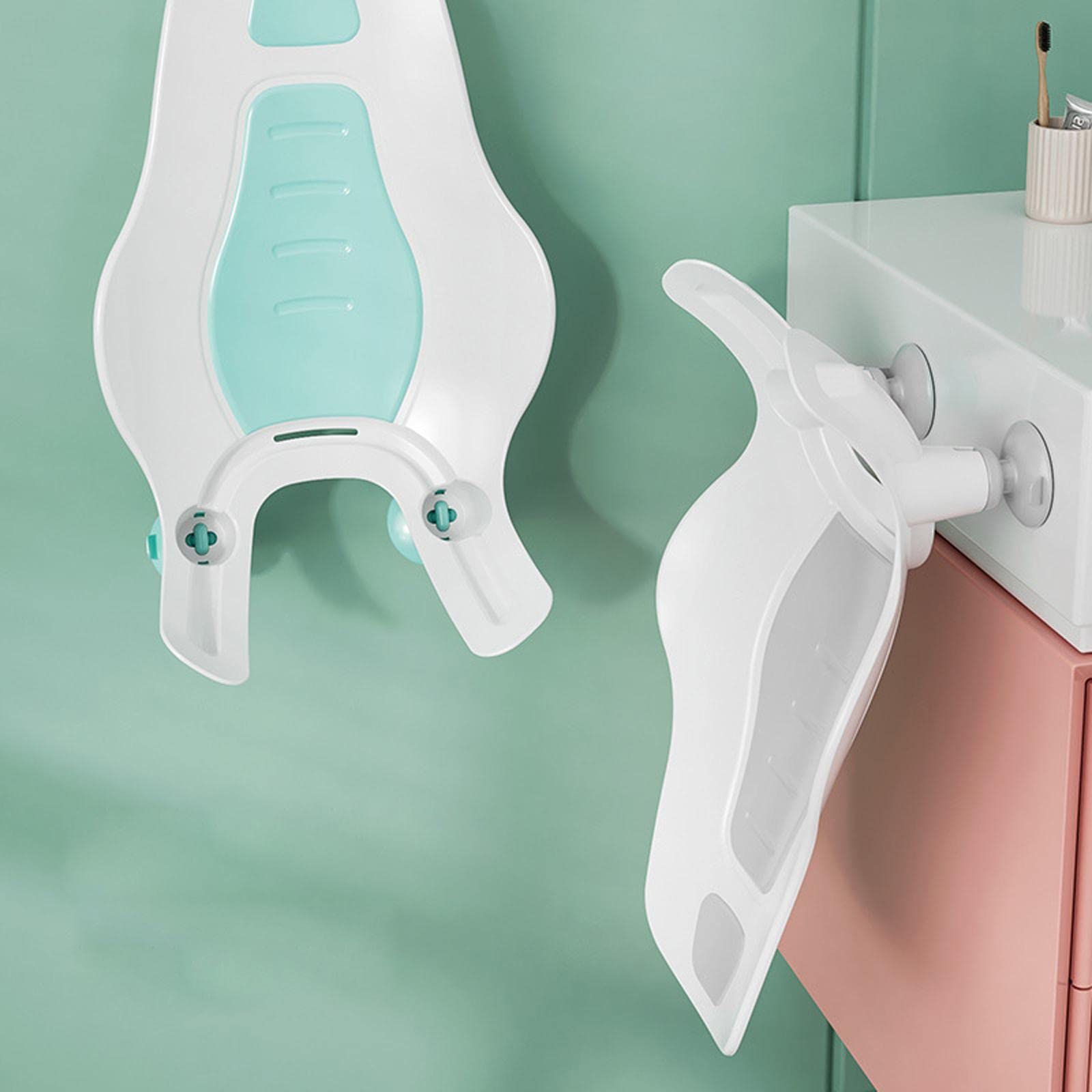 predolo Asiento de Baño Portátil Bañera de Bebé Ligera Antideslizante, Gris