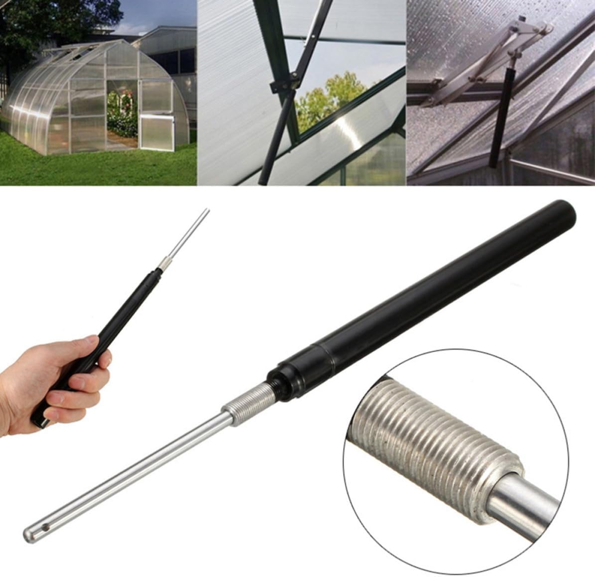 Automatic Window Opener Aluminum Portable Vent Opener for Greenhouse Vents with Clamp or Screw Mount for Greenhouse Frame Use