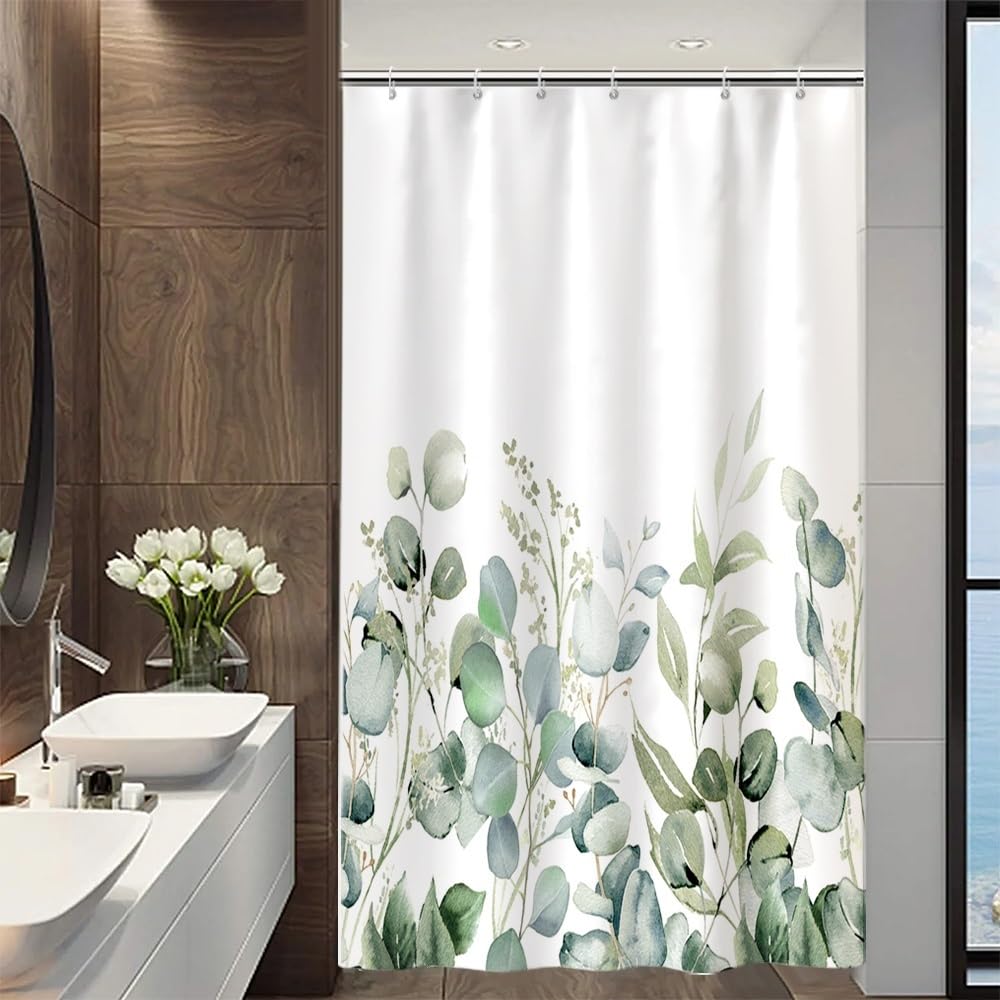 Green Eucalyptus Shower Curtain - Image 2