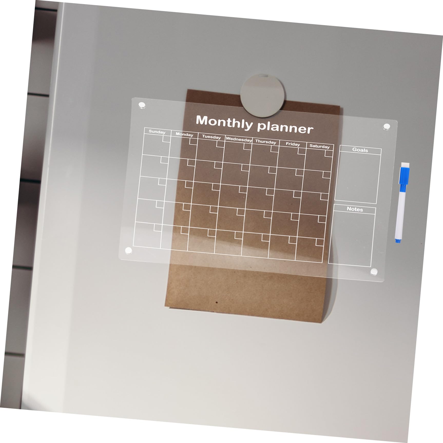 STOBOK Kühlschrankplaner aus Acryl Abwischbarer Magnetkalender Nachrichtenboard Terminplanungstafel Whiteboard für Kühlschrank Wiederverwendbare Liste