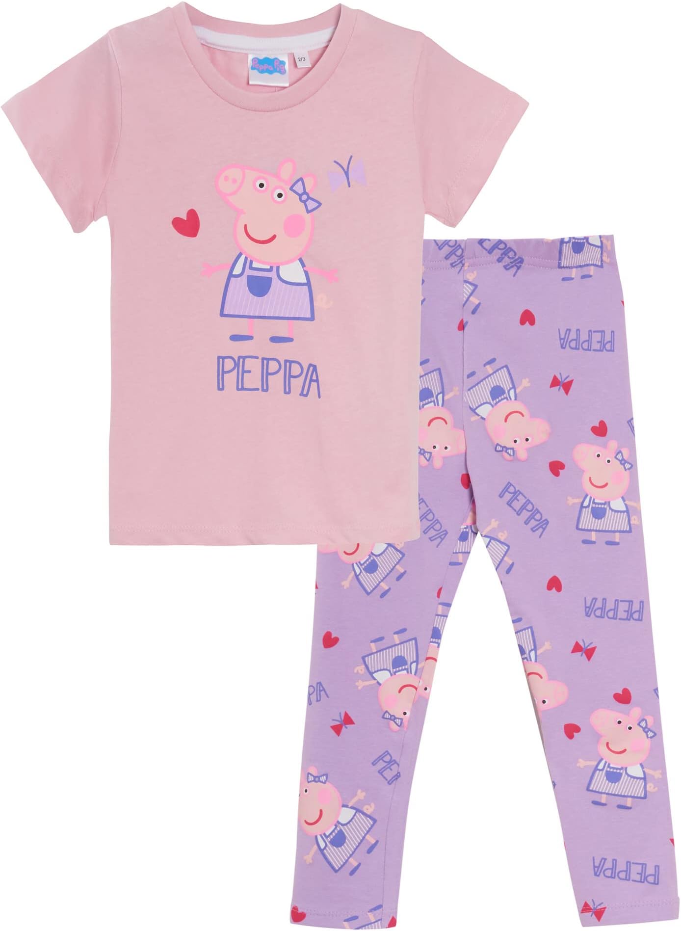 Peppa PigGirls T-Shirt and Leggings Set Kids Peppa Daywear Matching Top + Bottoms Outfit