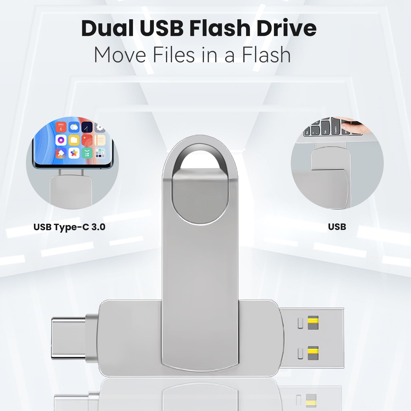LZKNZT Chiavetta USB C 512GB Pen Drive USB C 2 in 1 Dual Drive Tipo C e Tipo A Pendrive OTG Metallo Impermeabile Flash Drive Pennetta USB 512GB per Telefono, Tablet e Computer