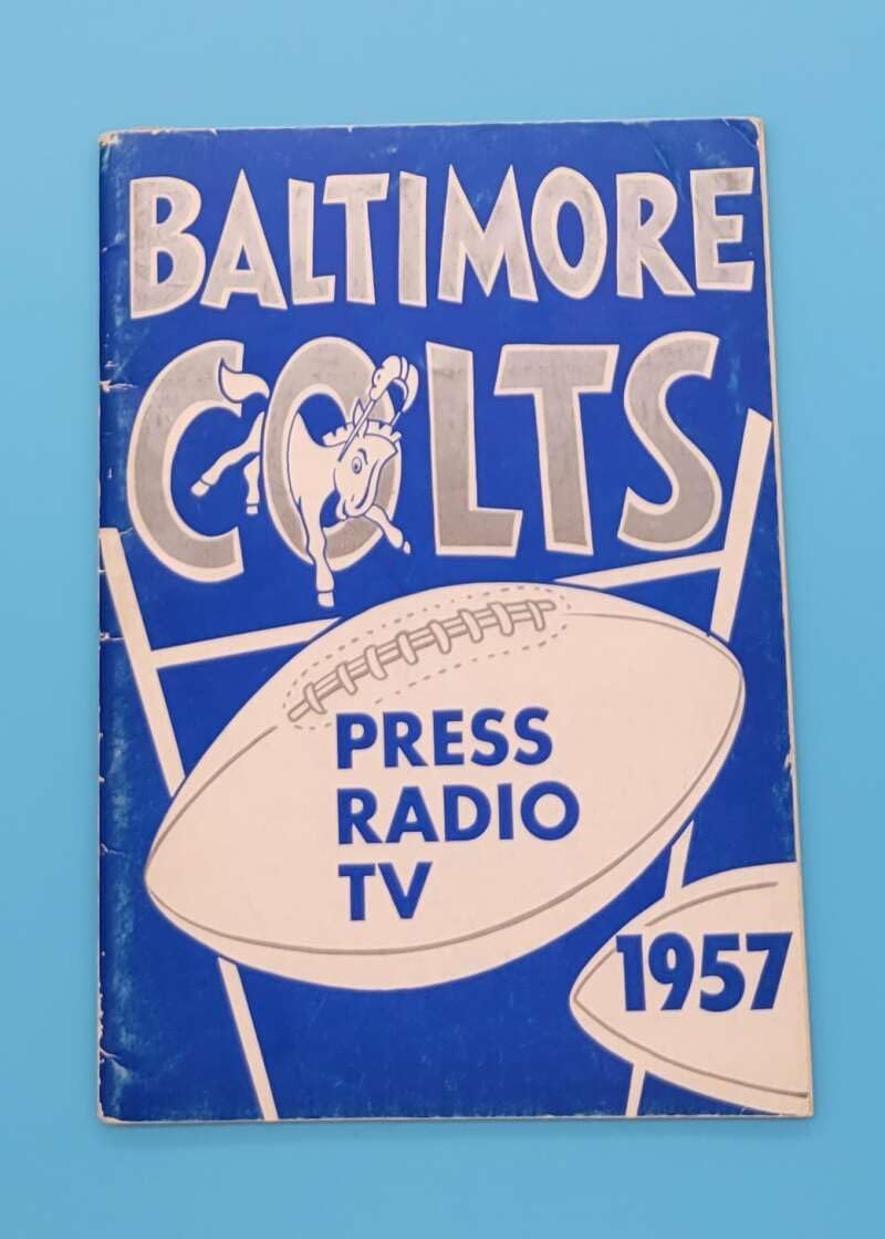 BALTIMORE COLTS FOOTBALL MEDIA GUIDE 1957 EX JOHNNY UNITAS