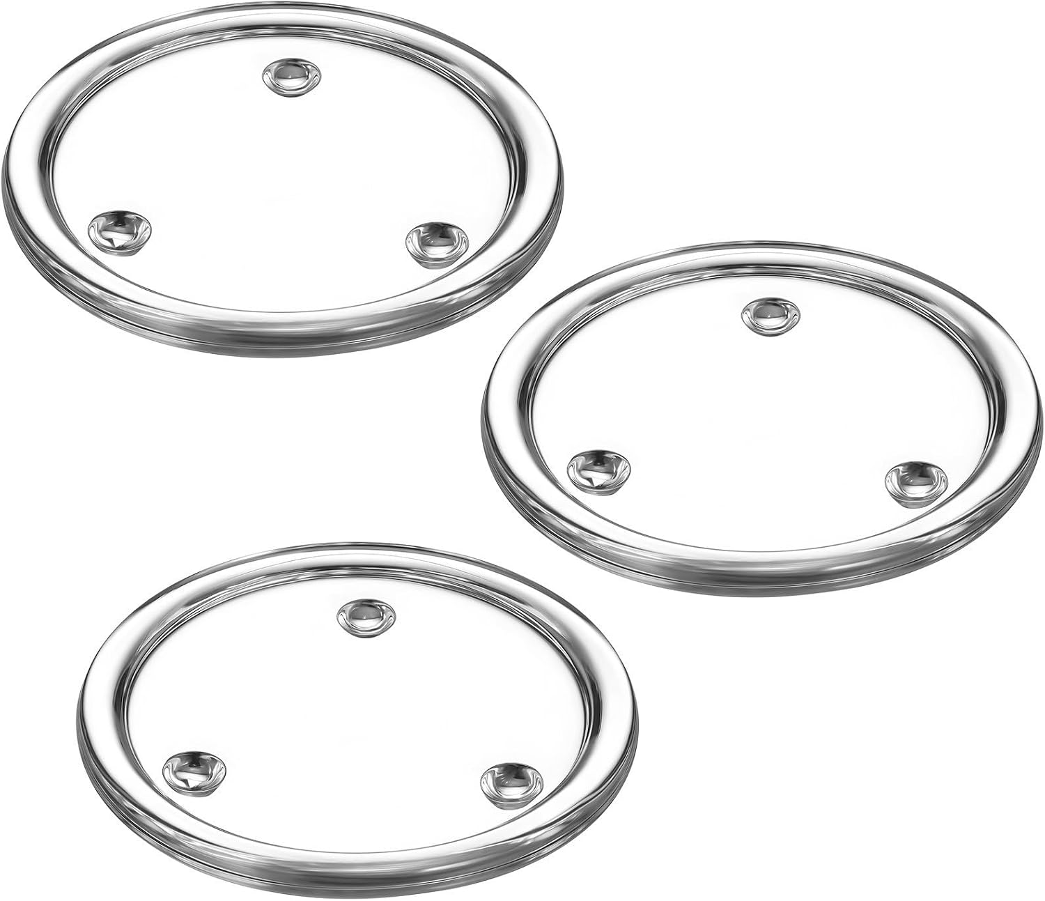 Candle Holder Plates Set with Elegant Design Decorative Round 3pcs Glass Candle Holder Tray to Create Atmosphere for Engagement and Holidays