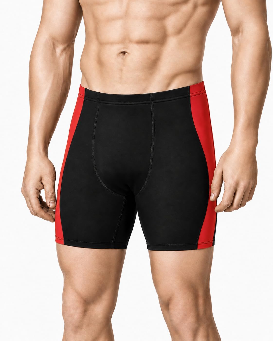 Roadbox Men's Athletic Swim Jammers, Quick Dry Competitive Racing Swimsuit | 5-6 inch jammer length. Quick-dry performance. Nylon-spandex stretch. Drawstring fit for swim training and racing.
