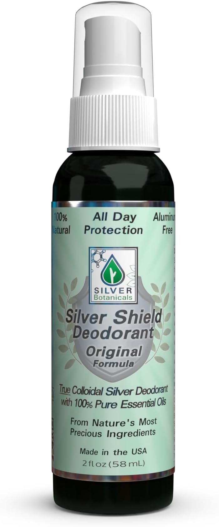Silver Shield Deodorant - Original Formula - Spray-On Version, All Natural Colloidal Silver Deodorant, 2 oz. by Silver Botanicals