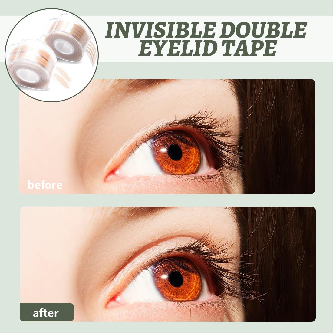 1200 pegatinas para párpados dobles, tiras para párpados caídos, cinta invisible para párpados dobles, pegatinas para levantar los ojos, cintas para párpados instantáneos con varillas de horquilla