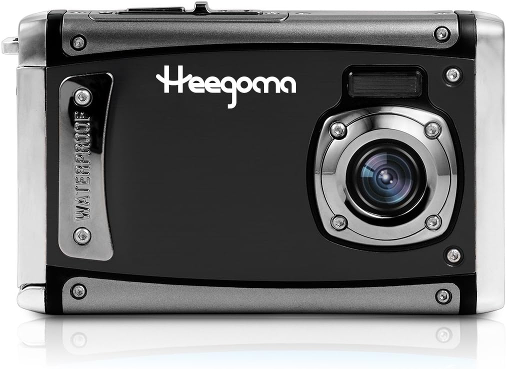 Heegomn Ditigal Camera Ultra HD 21MP Waterproof Camera 2.4" LCD Screen Underwater Video Camera with 800mAH Li-Ion Battery for Snorkelling, Black