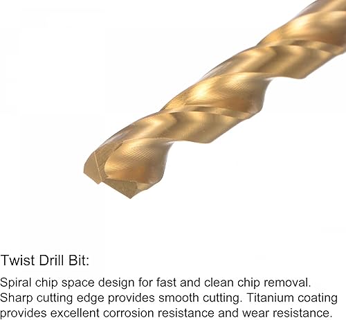 Miniatura 4 de uxcell 516-18 UNC Straight Flute Thread Tap y 0.256 in Twist Drill Broca Set, titanio plateado 6542 Acero de alta velocidad Brocas de perforación