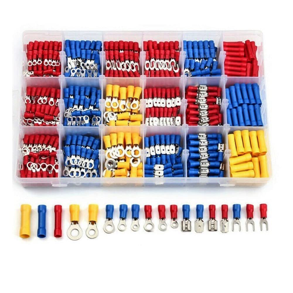 Terminales surtidos Conector de cable aislado Conjunto de cable eléctrico,1200PCS