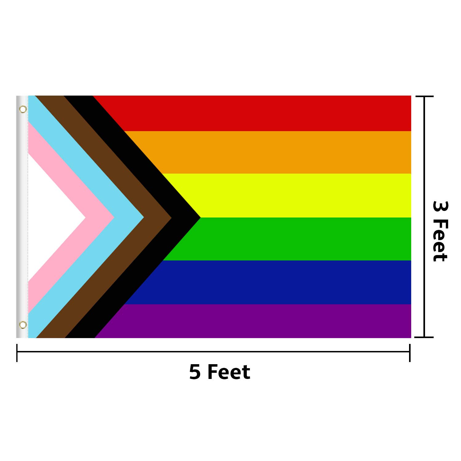 Progress Pride Regenbogen-Gartenflagge – 31,8x45,7 Cm, Doppelseitig, Polyester, LGBTQ+ Support