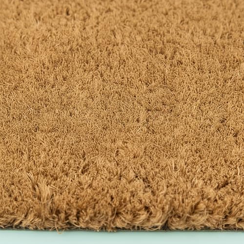 Relaxdays Fußmatte Kokos 60x40, Türvorleger Pfotenabtreter, rutschfest, wetterfest, Fußabstreifer innen & außen, schwarz