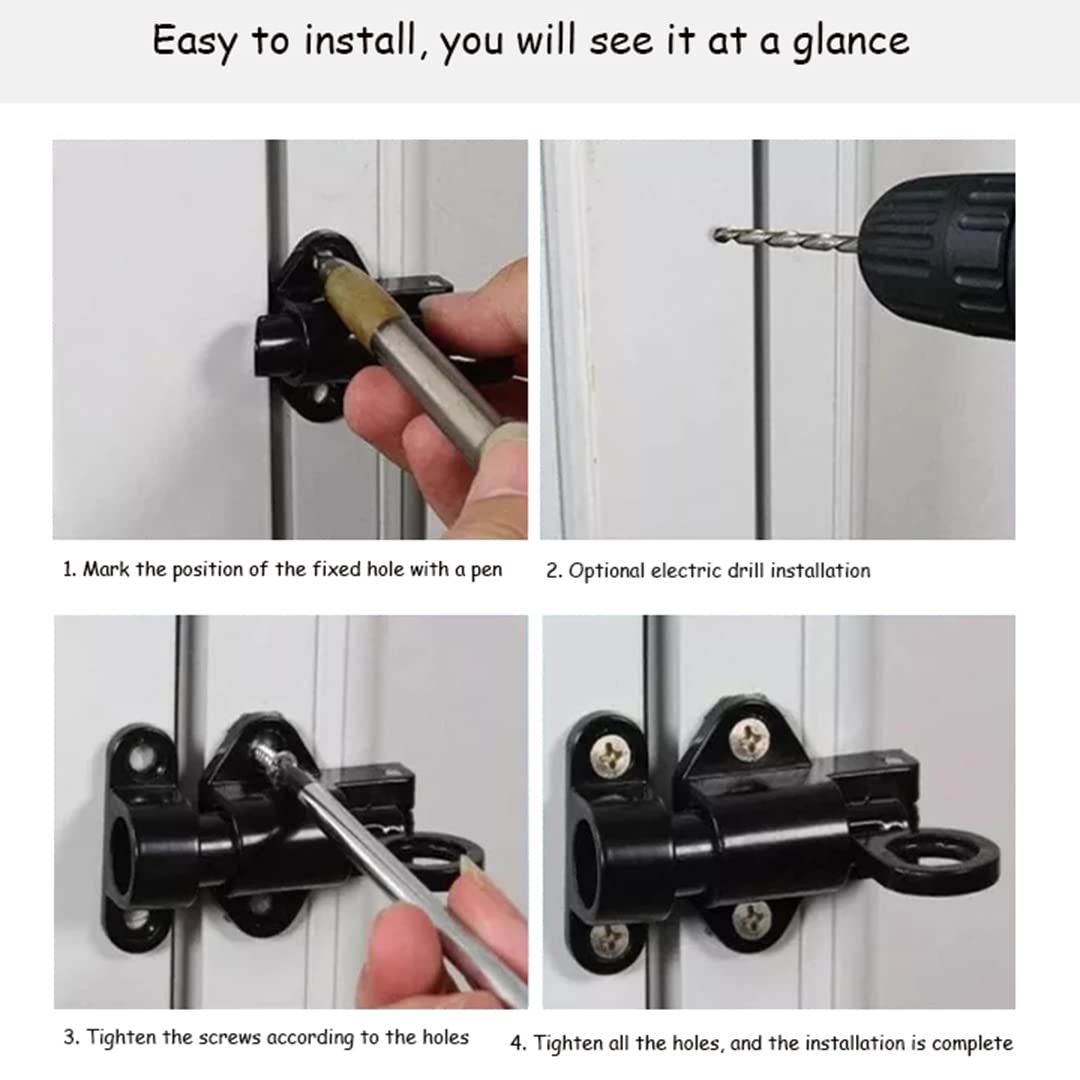 Lot De 2 Verrous De Porte à Verrouillage Automatique, Loquet