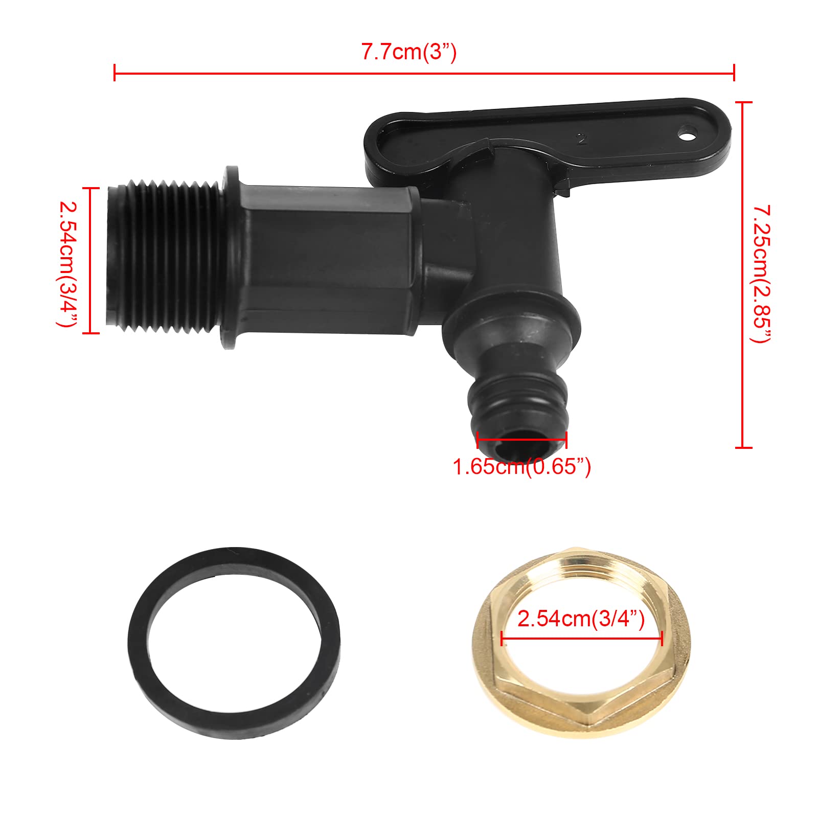 Rubinetto per serbatoio in plastica da 1000 L, adattatore per serbatoio d' acqua IBC, rubinetto per tubo da giardino, per recupero dell'acqua piovana | Leroy Merlin