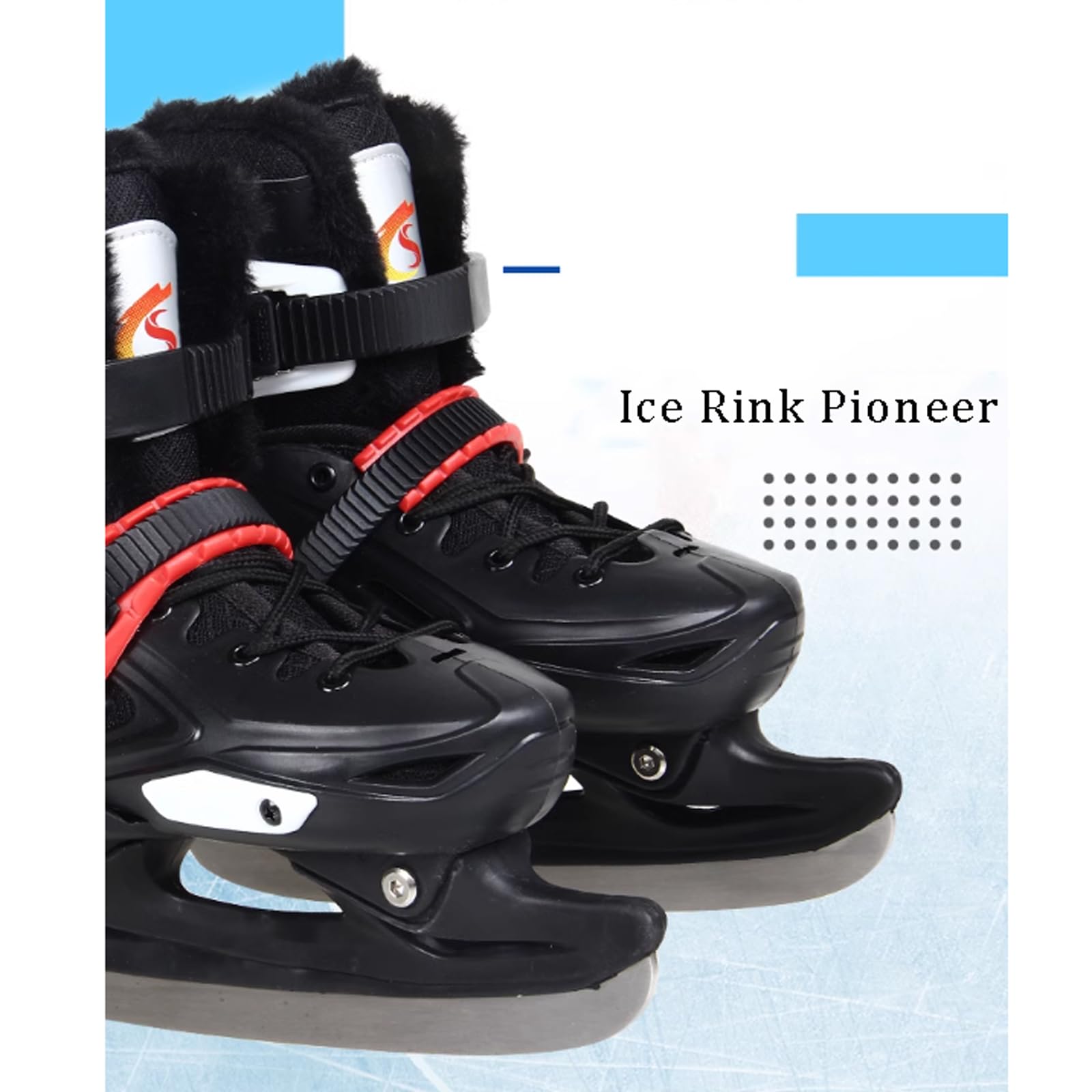Patins à glace pour hommes et femmes débutants professionnels chauds taille réglable patins de patinage patins à billes patins de patinage de vitesse système de laçage rapide et boucle push-lock