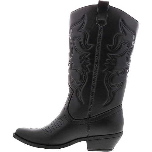 Soda RENO-S Women's Western Cowboy Pointed Toe Knee High Pull On Tabs Boots
