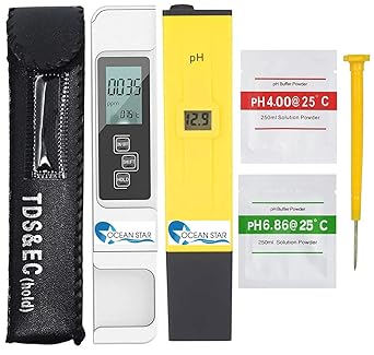 OCEAN STAR Digital TDS&EC Water and Temperature Meter, Purity Tester, 1ppm Resolution, 0-9990 ppm with Automatic Calibration Pen Type Water Quality Tester to test PH of Drinking Water