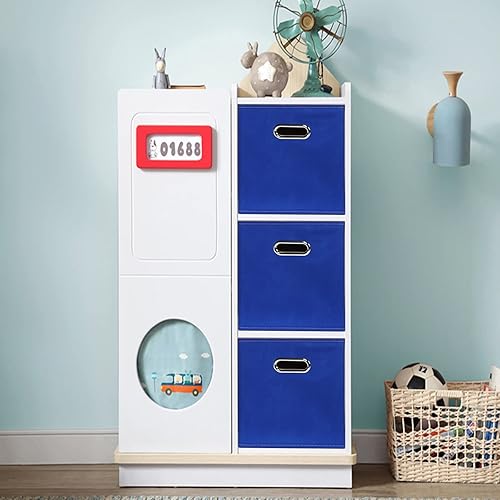 Vista 18 de Contenedores de almacenamiento de tela de tela, organizador de cubos de tela con asas dobles, cestas de almacenamiento plegables para el hogar