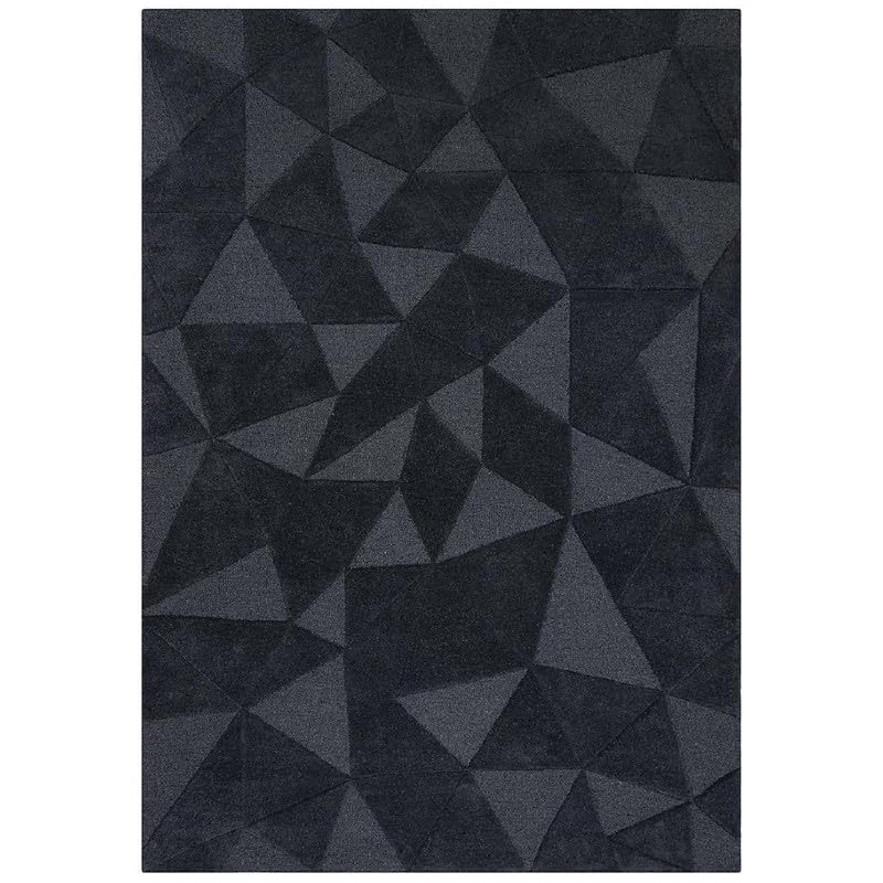 Image of Hand Tufted Modern Design Exported Collection High Low Pattern Wool Carpet for Living Room, Bedroom & Hall (Charcoal B, 8 x 11 Feet)