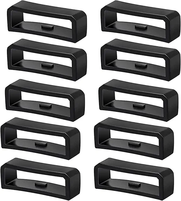 10Pcs 22mm G Shock Rubber Strap Holder, Black Silicone Watch Band Fastener Rings