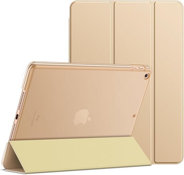 JETech Etui dla iPad 9/8/7 (10,2 Cala, Modelu 2021/2020/2019, 9./8./7. Generacji), Case z Obudowa, Automatycznie Budzi/Spać (złoto)