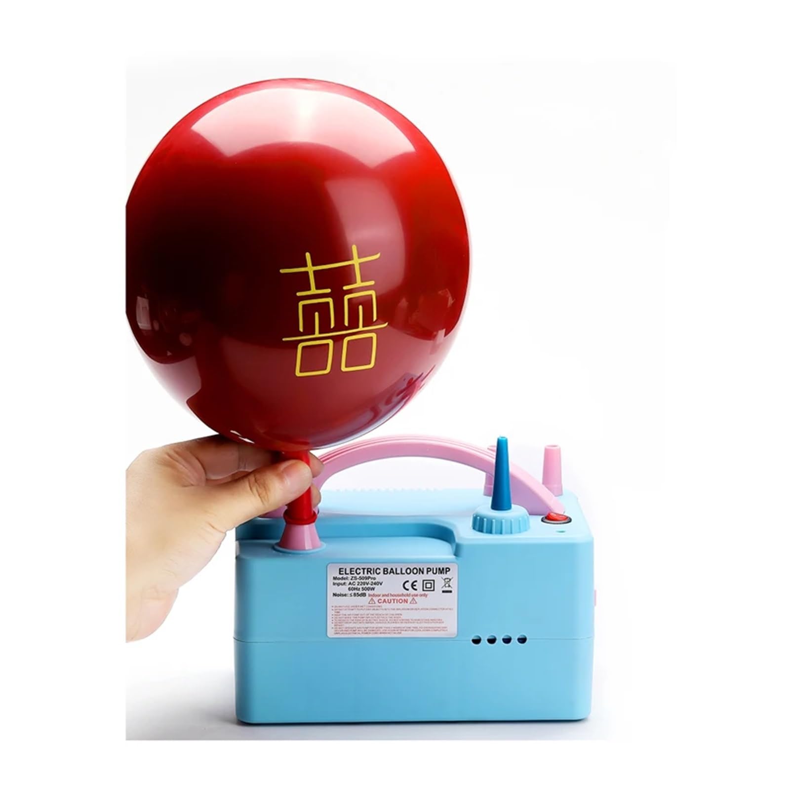 Elektryczna pompka do balonów o mocy 500 W z podwójnym silnikiem, długi magiczny inflator do balonów Trwałość, Wydajność