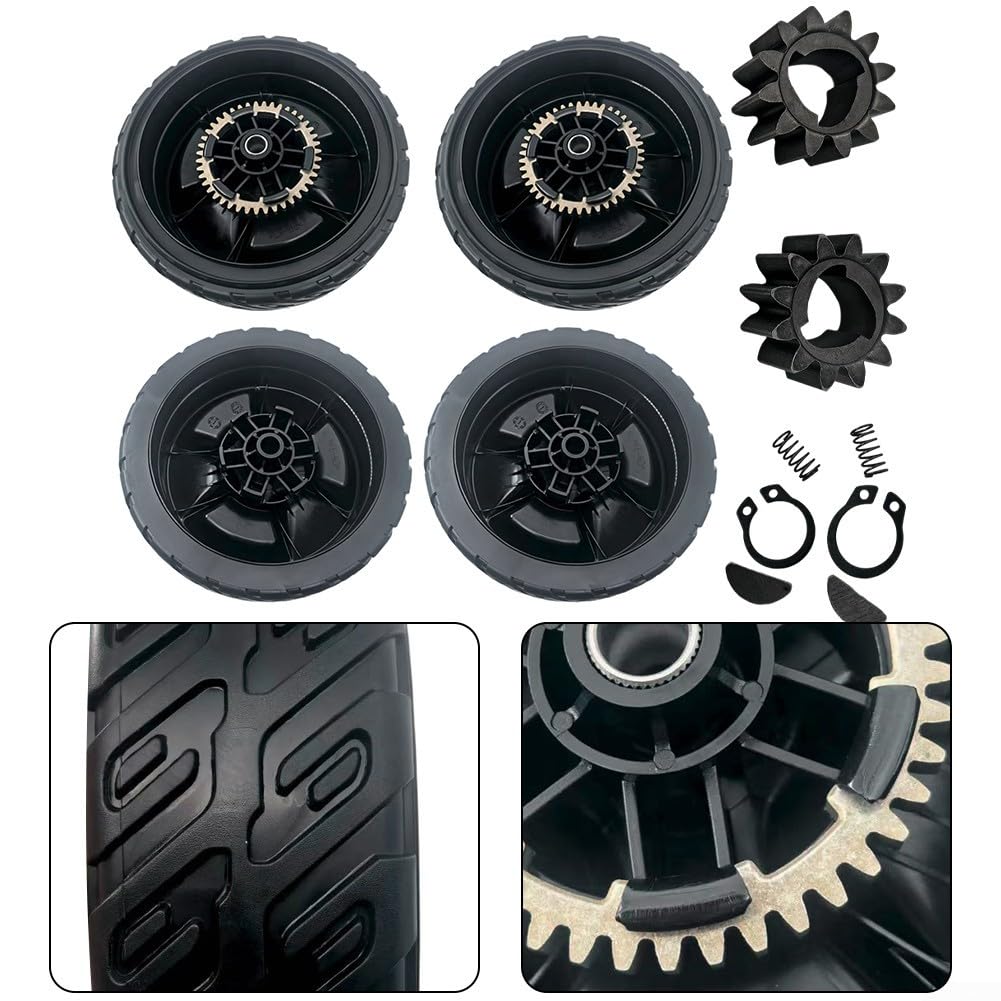 Ruedas para cortacésped de 8 pulgadas y kit de engranajes de transmisión para Honda HRN216, VKA VKAA para modelos VLA VLAA, VYA VYAA, piezas de repuesto, para ejes delanteros y traseros (4 piezas