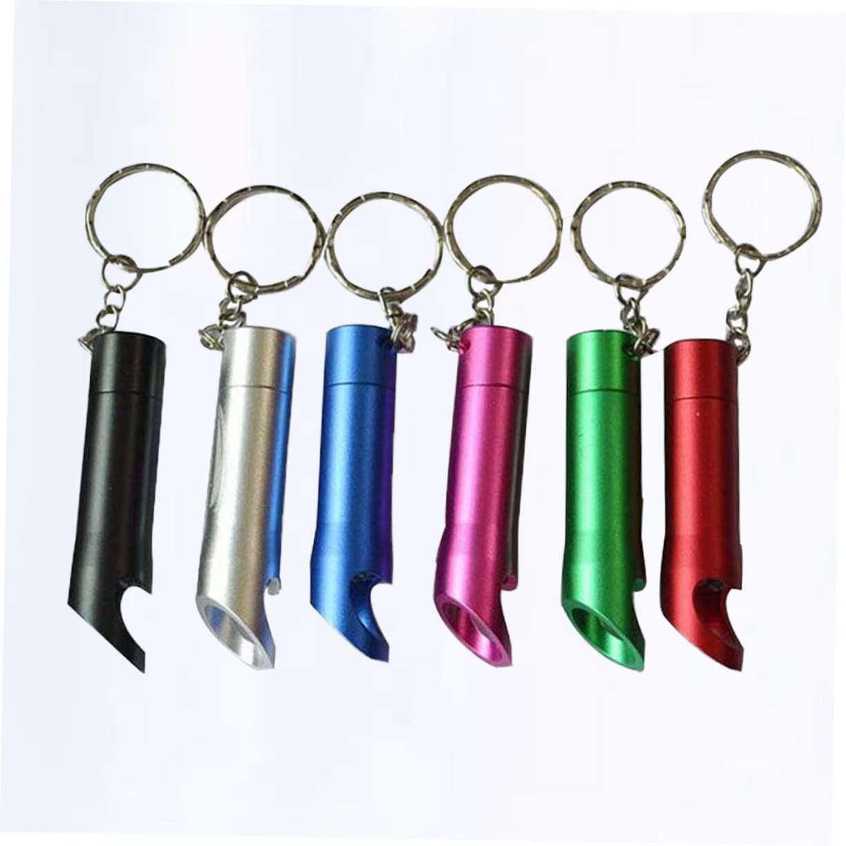 Alipis 12stücke Mini Taschenlampen Schlüsselanhänger Mit Flaschenöffner Stilvolle Schlüsselhalter Und Dekoration Gemischten Farben Für Männer Und Frauen