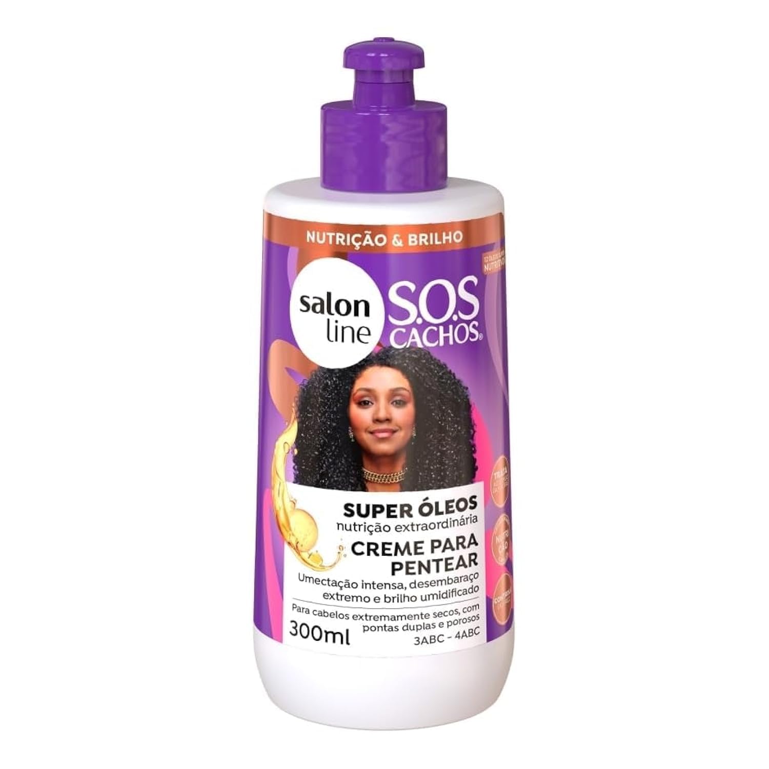 Linha Tratamento (SOS Cachos) - Creme para Pentear Super Oleos Nutritivo 300 ml - ( Treatment (SOS Curls) Collection - Nourishing Super Oils Combing Cream 10.14 Fl Oz)