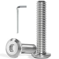 Vista 28 de M8-1.25 x 60 mm 16 piezas de pernos de cabeza plana con casquillo hexagonal, acero inoxidable 304 18-8, rosca completa, llave hexagonal incluida
