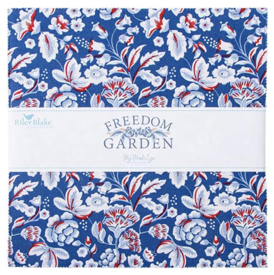 Riley Blake Collection of Freedom Garden by My Minds Eye Premium Quilting Fabric Perfect for Quilting Crafting Sewing Projects and More (10 Stacker)