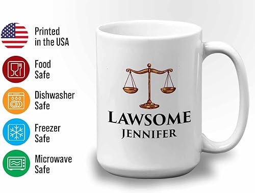Miniatura 3 de Lawyer - Taza de café de 15 onzas, color blanco, Lawsome - Divertida New Lawyer Cumpleaños, Escuela de Derecho, Graduación, Futuros Abogados de