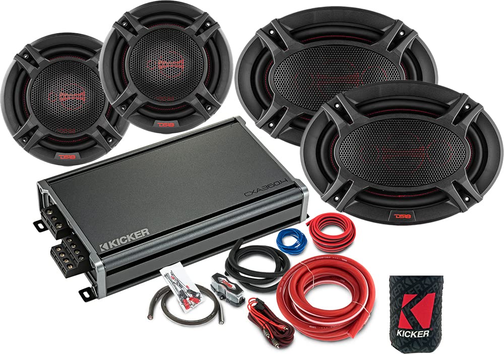 KICKER Amp and Speakers Package of 4 Items Kicker Class AB