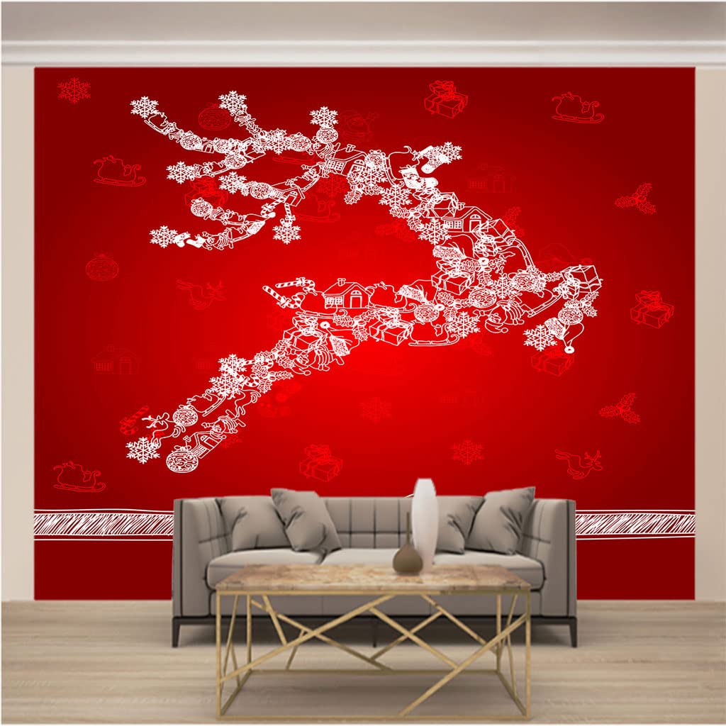 Photo mural intissé cerf de Noël pour une chambre cocooning