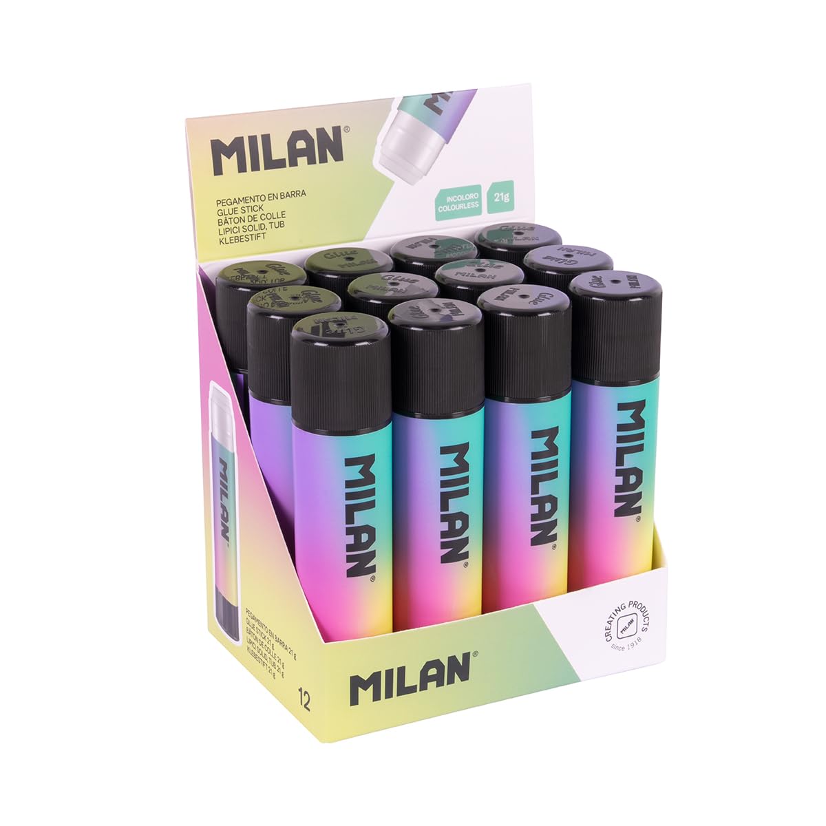 MILAN® Display Box 12 Glue Sticks 21g Sunset