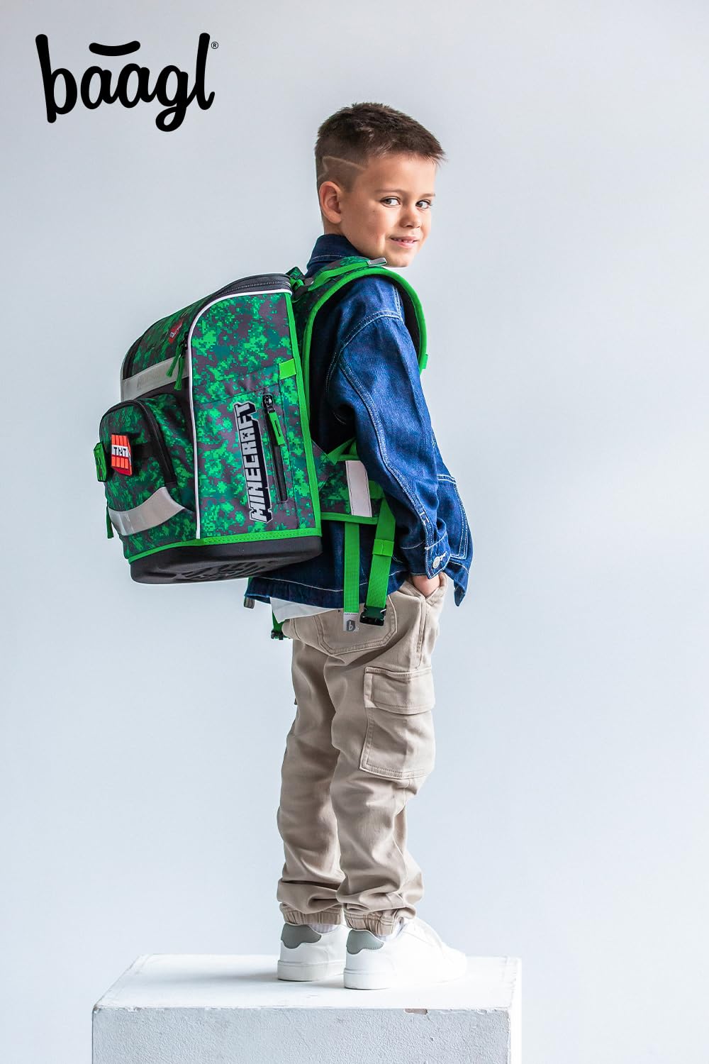 Baagl Schulranzen Jungen 1. Klasse Schultasche Zippy Plus - Minecraft Boom