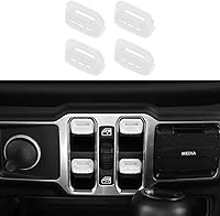 Vista 15 de Jimen Compatible con Jeep Wrangler JL JLU 2018-2023 y Jeep Gladiator JT 2020-2023, 4 piezas de cubierta de interruptor de botón de ventana