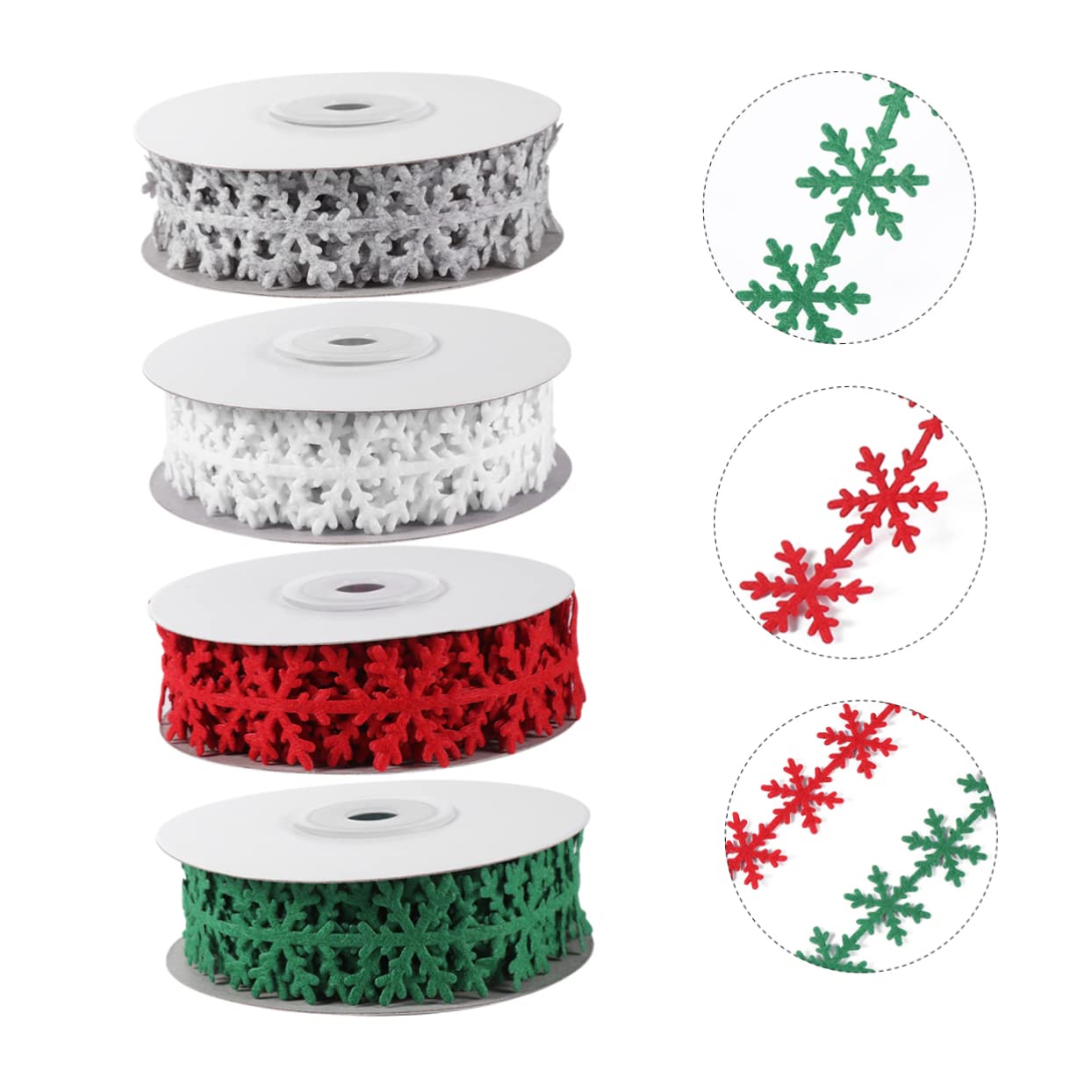 Holibanna 4 Rollos Cinta de Regalo Navideña de Cinta Decorativa Gruesa y Duradera para Manualidades Envoltura Bodas y Fiestas