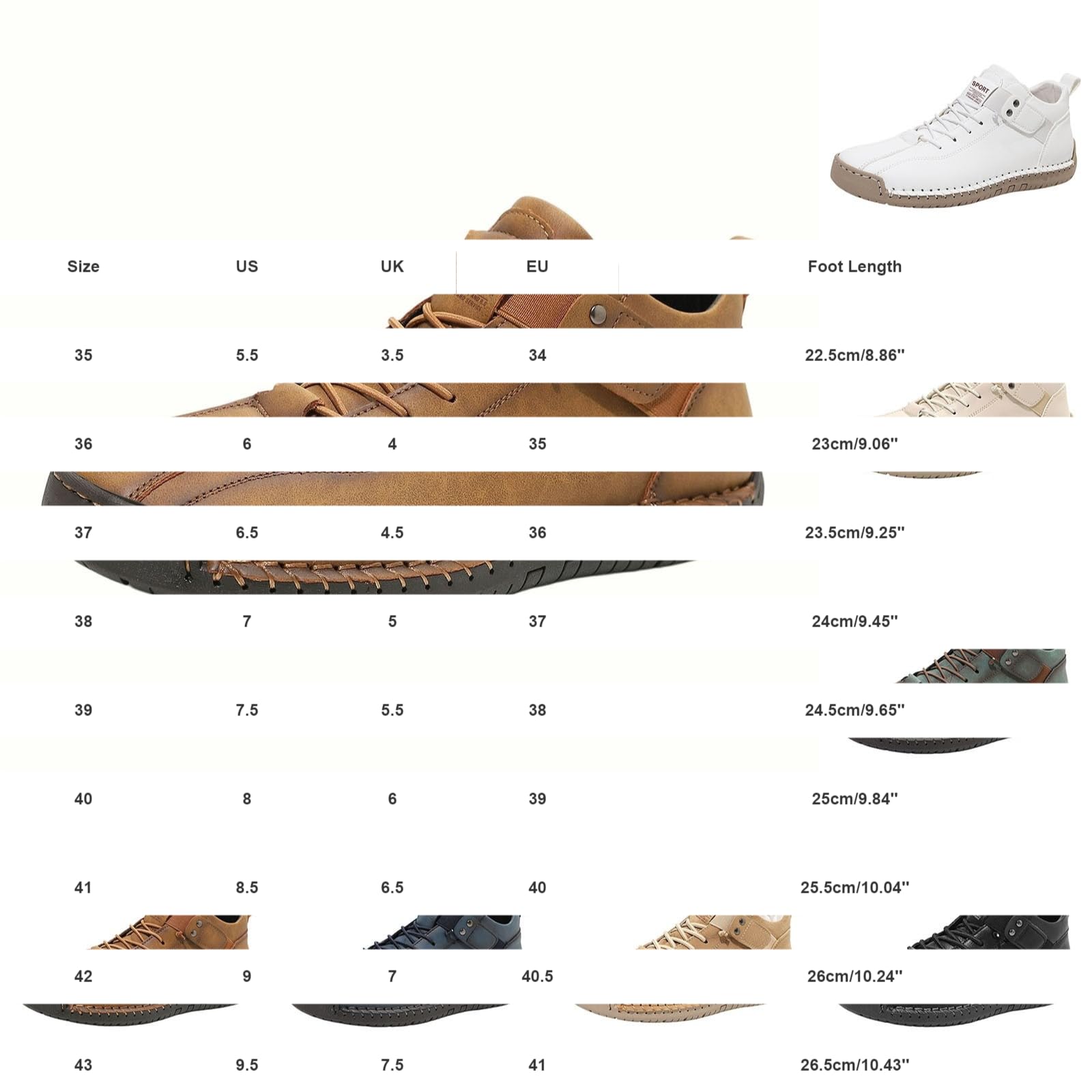 Zapatos ortopédicos mujer ancho H, zapatillas de cuero de talla grande