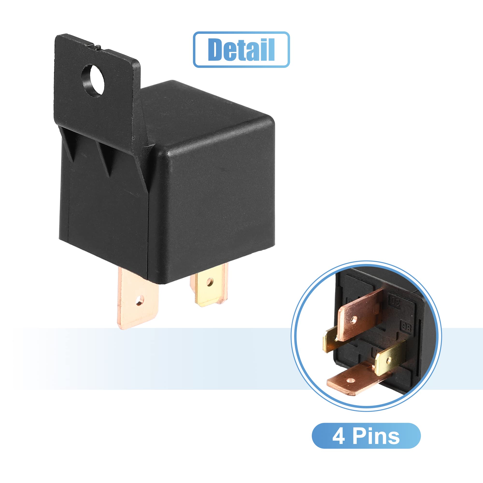 A ABSOPRO 2Pcs Voiture Relais 4 Broche 24V 80Amp SPST Modèle JD2912-1H-24VDC 80A 28VDC