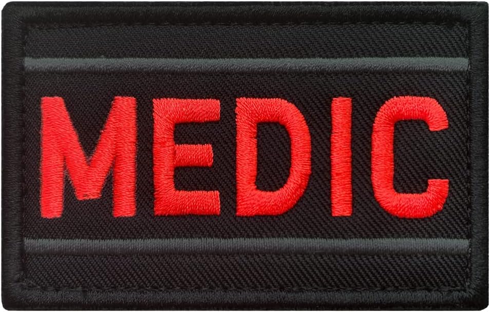 Antrix Medic Medical First Aid EMT EMS Paramedic Body Armor Tactical Embroidered Patch for Clothes Backpack Uniform Pouch Bag Armband Badge Tags Decorative Appliques- 3.15x2