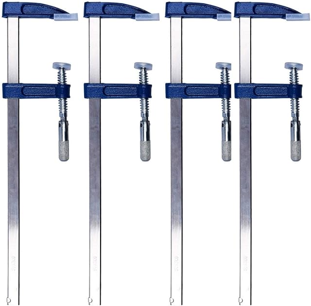 Pack of 4 x Wood Working F-Clamps 50mm x 300mm Heavy Duty Cast Iron Clamp Heads